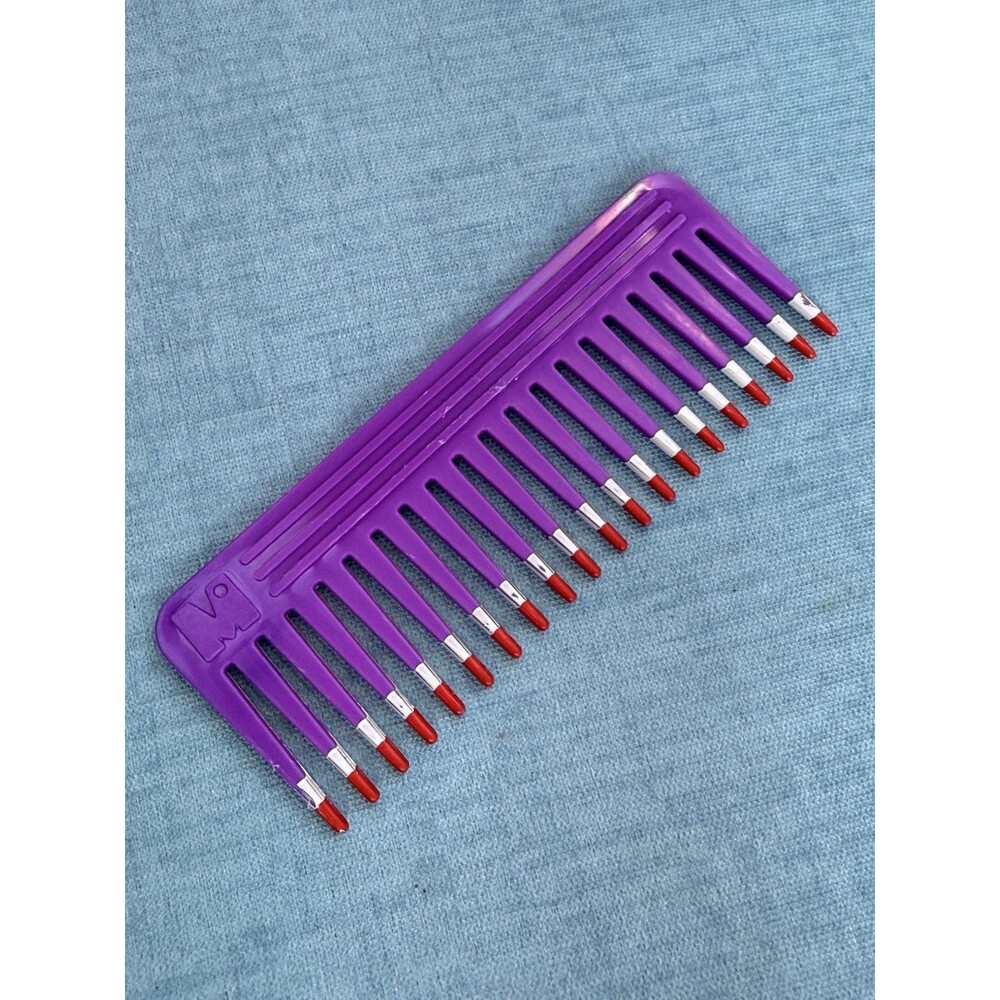 VTG 80s 90s Mebco Twice Dipped Wide Tooth Detangling Comb Purple